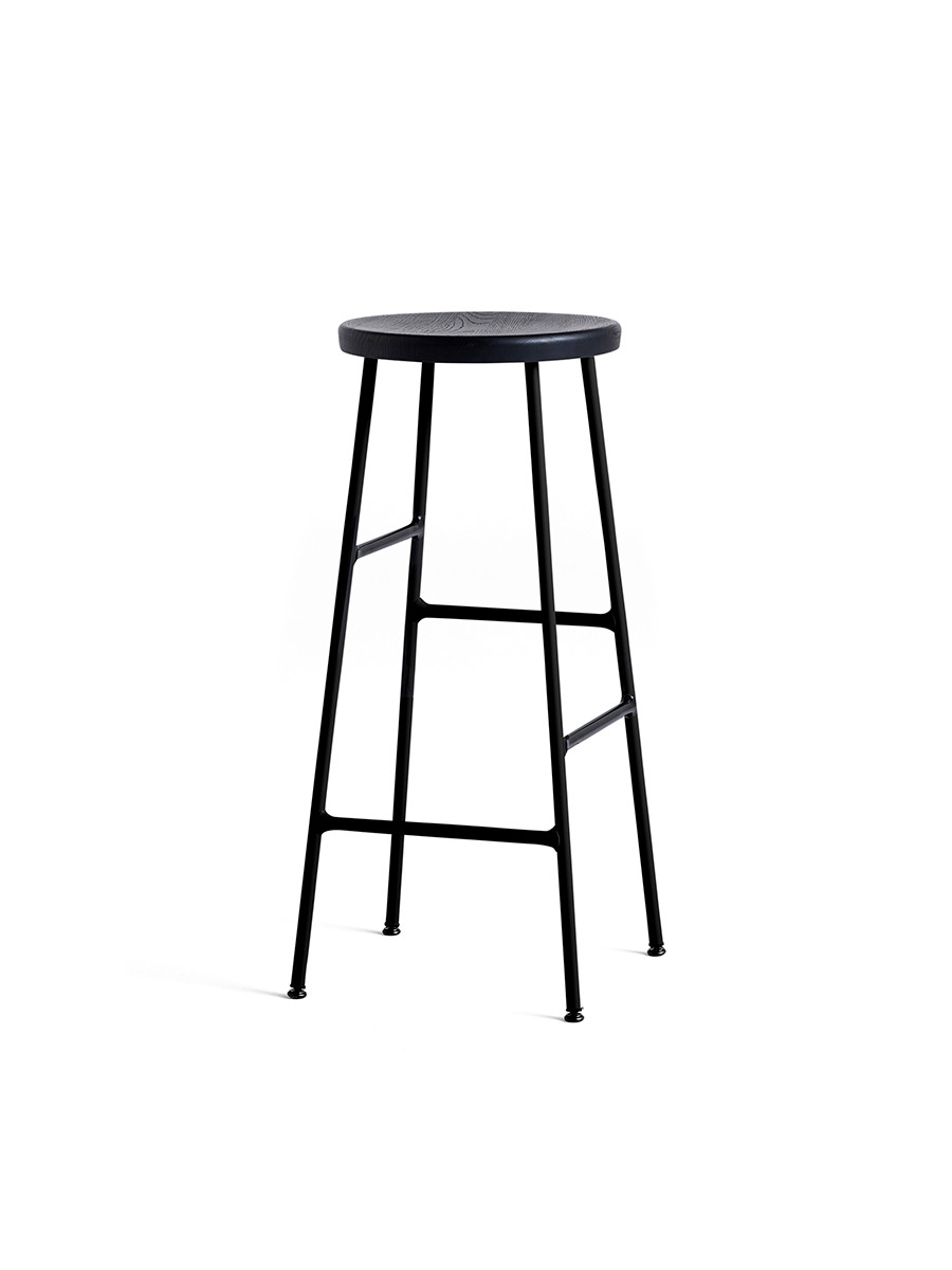 Cornet barstol fra Hay (High, Soft black stained oak, Soft black powder coated steel)