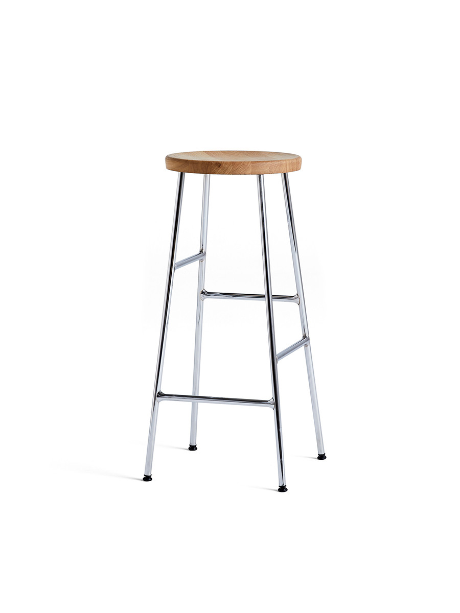 Cornet Barstol fra Hay (High, Oiled oak, Chromed steel)