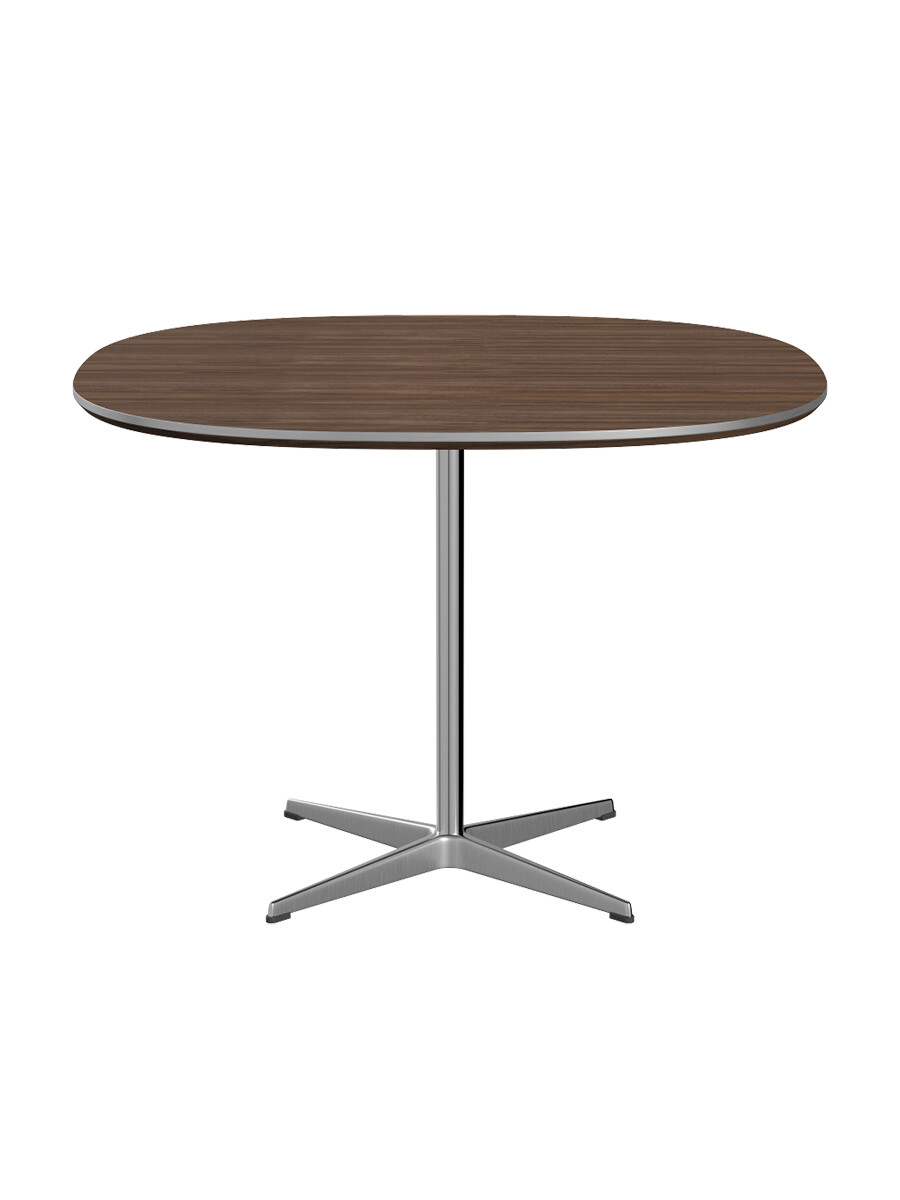 Piet Hein A603 cafébord, 100 x 100 cm fra Fritz Hansen (Valnød finér m. finérkant)