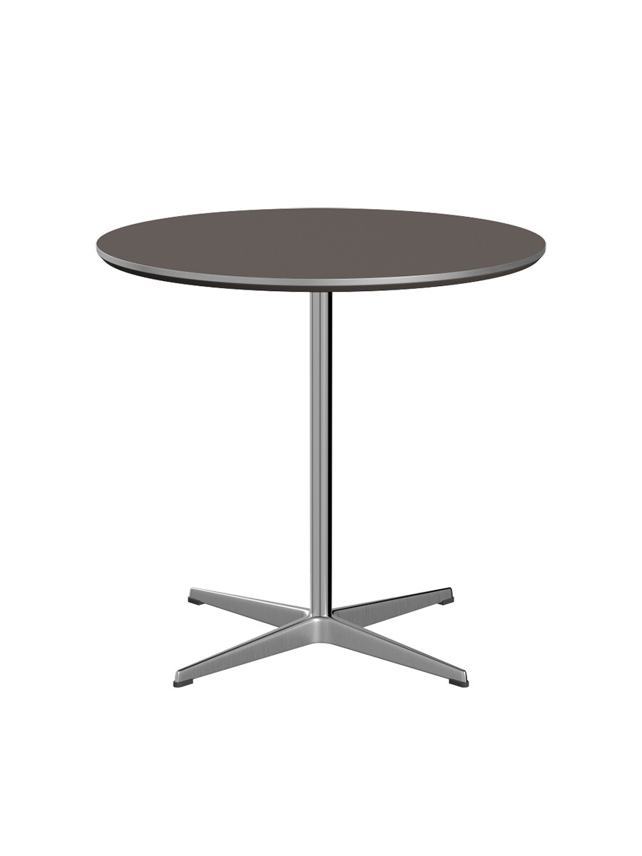Piet Hein A622 cafébord, Ø75 cm fra Fritz Hansen (Grå laminat m. alukant )