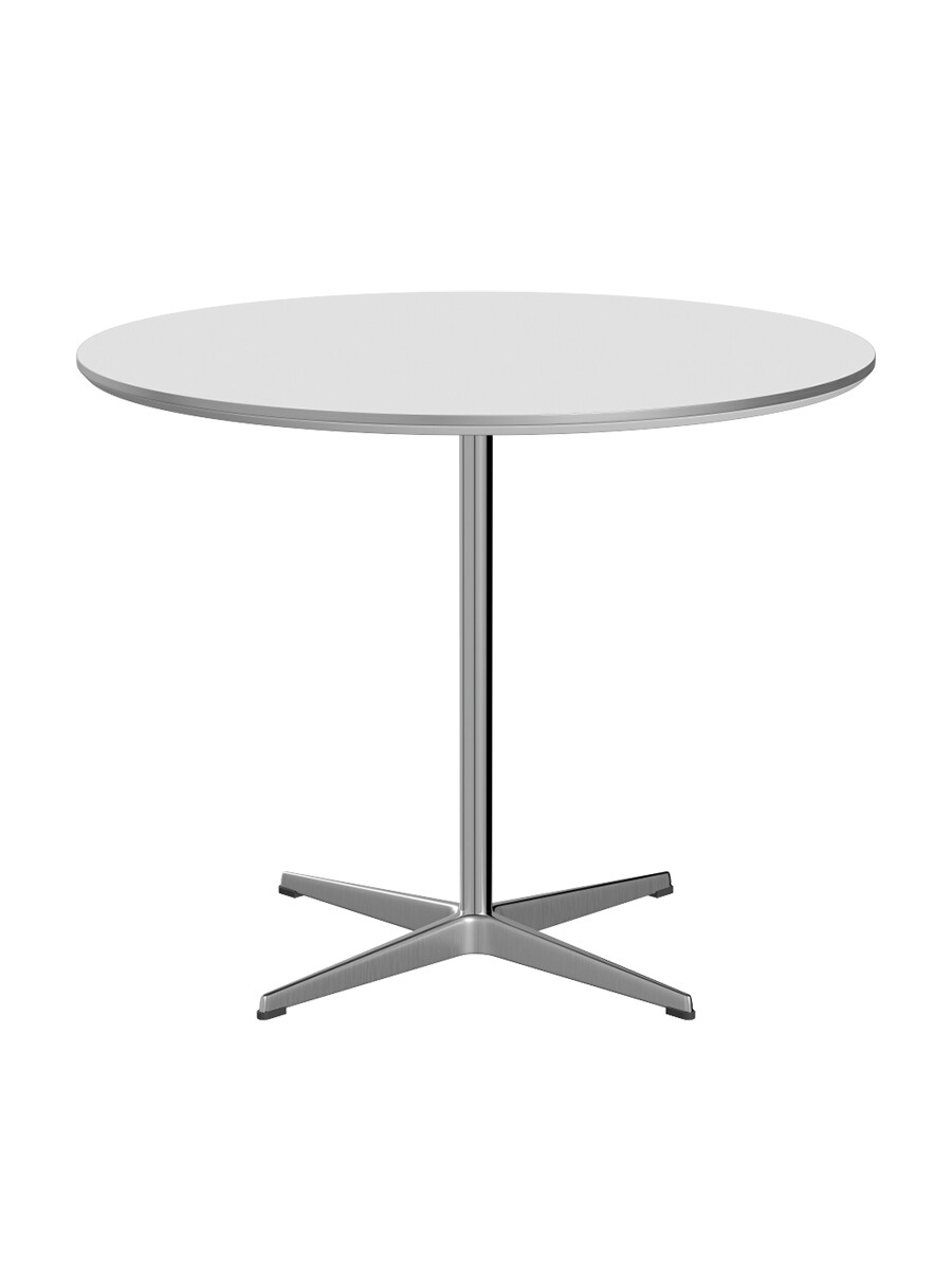 Piet Hein A623 Cafébord, Ø90 cm fra Fritz Hansen (Hvid laminat m. alukant)