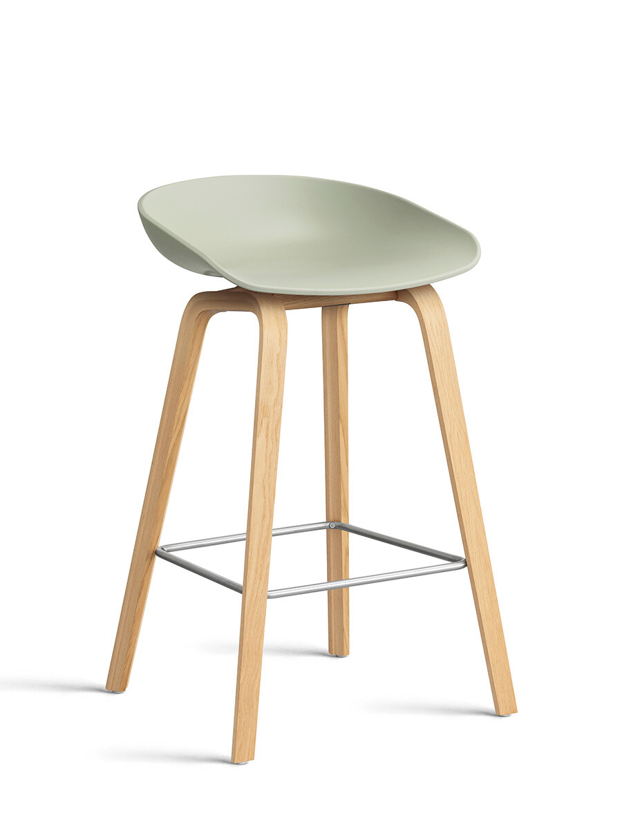 About a Stool AAS32 fra Hay (Lav / B 50 x D 43 x H 64/75 cm, Pastel green, Lakeret eg)