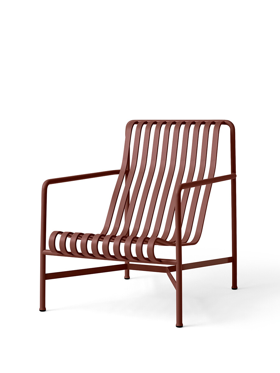 Palissade Lounge Chair High, iron red fra Hay