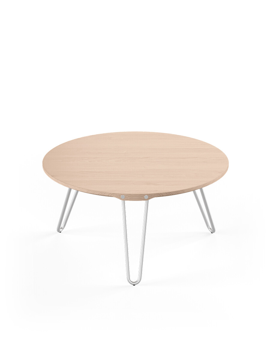 AK1810 Sidebord fra Naver Collection (Eg hvidolie, H: 36 cm, Rustfrit stål)