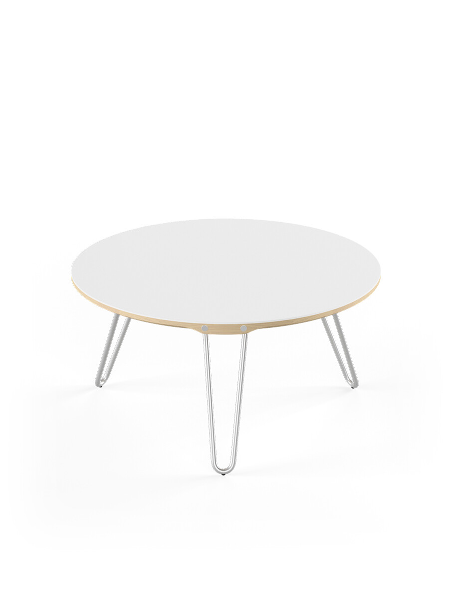 AK1811 Sidebord fra Naver Collection (Ask hvidolie, H: 42 cm, Rustfrit stål)