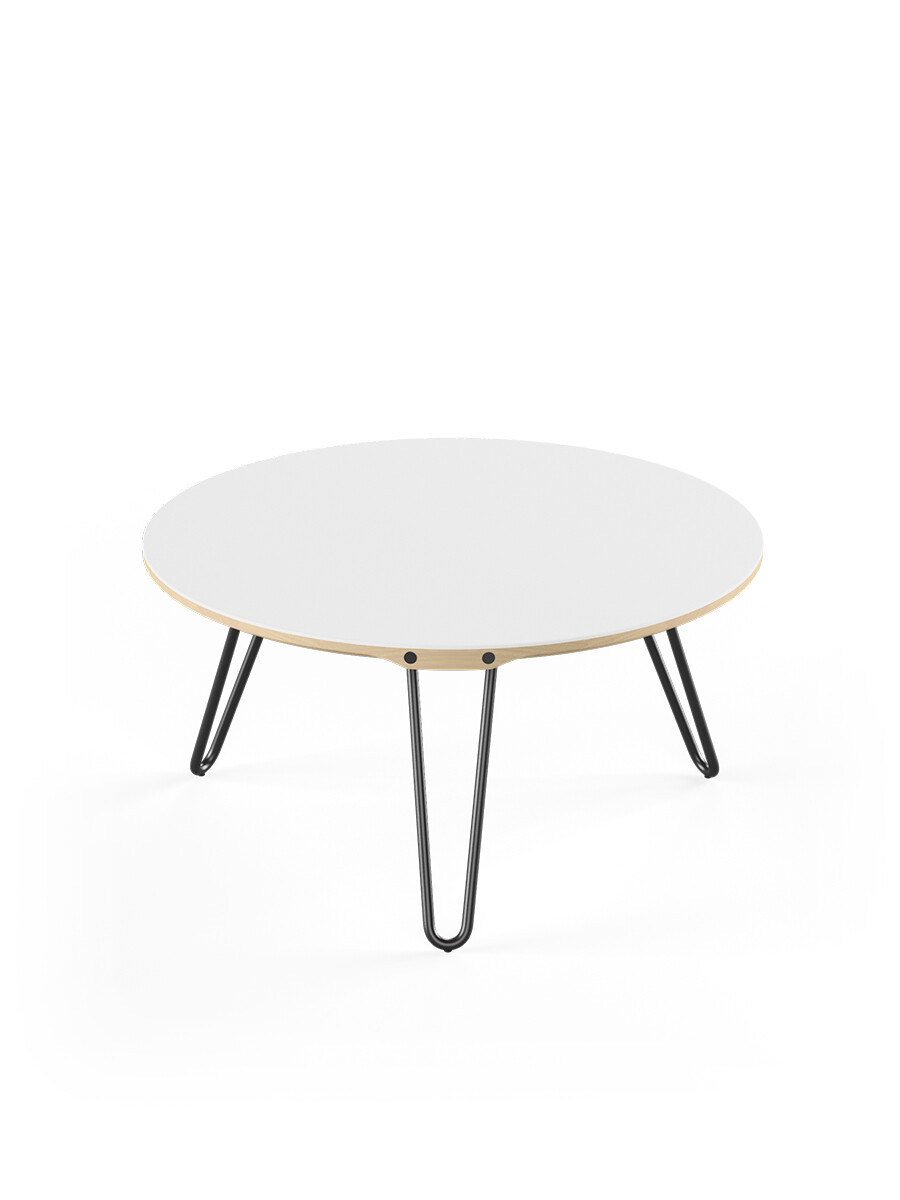 AK1811 Sidebord fra Naver Collection (Ask hvidolie, H: 42 cm, Sort pulverlakeret)