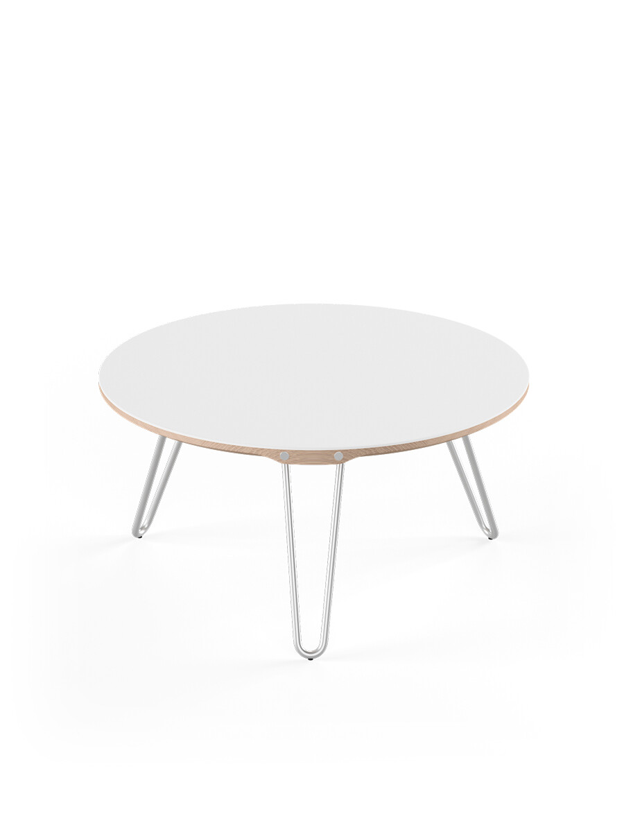 AK1811 Sidebord fra Naver Collection (Eg hvidolie, H: 30 cm, Rustfrit stål)