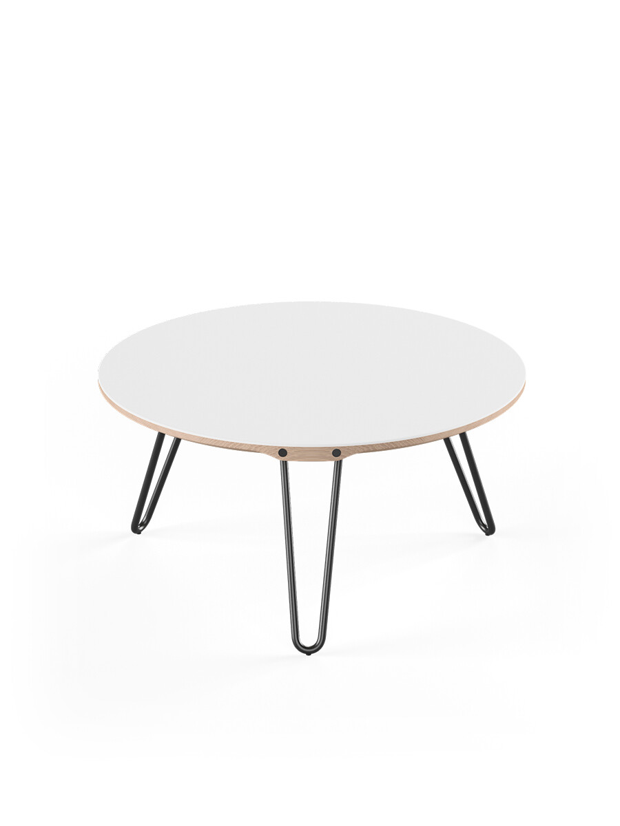 AK1811 Sidebord fra Naver Collection (Eg hvidolie, H: 36 cm, Sort pulverlakeret)