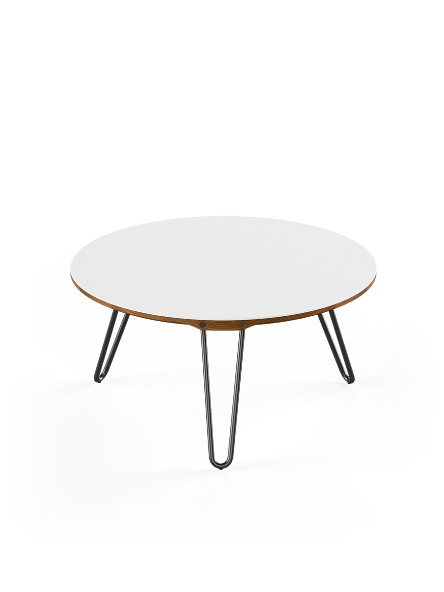 AK1811 Sidebord fra Naver Collection (Valnød olie, H: 42 cm, Sort pulverlakeret)