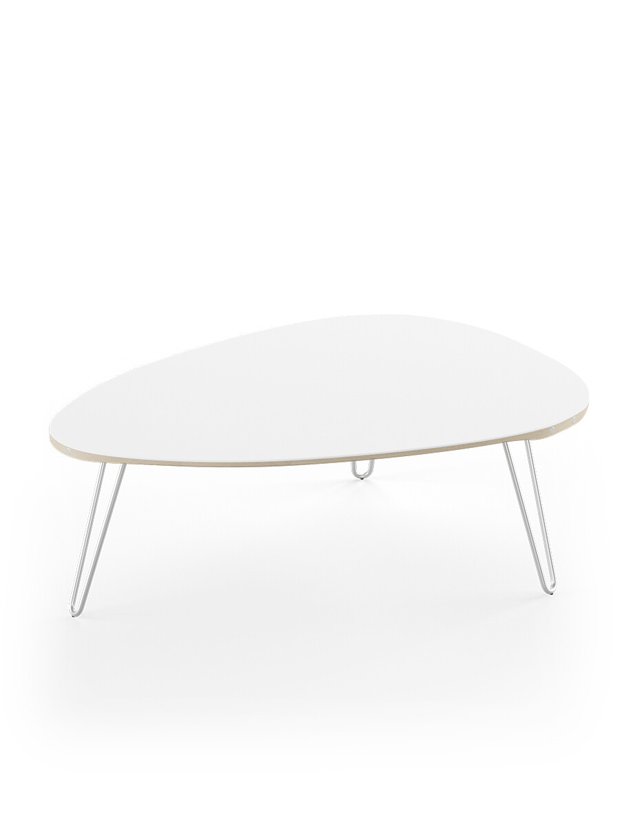 AK1861 Sofabord fra Naver Collection (Ask hvidolie, H: 30 cm, Rustfrit stål)