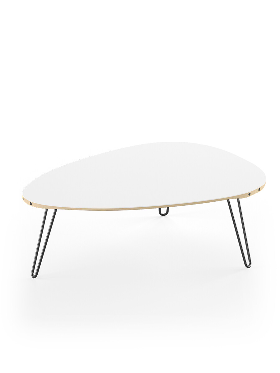 AK1861 Sofabord fra Naver Collection (Ask hvidolie, H: 30 cm, Sort pulverlakeret)