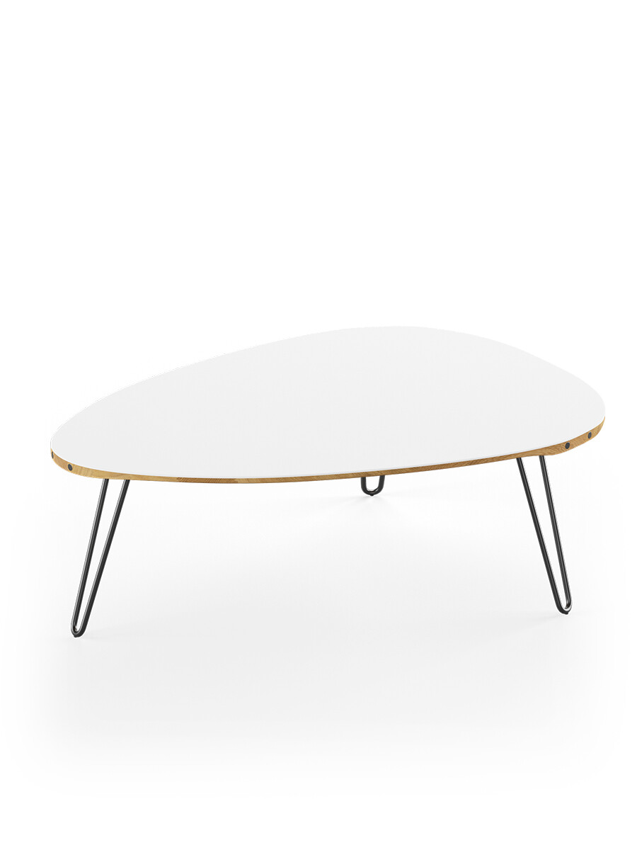 AK1861 Sofabord fra Naver Collection (Ask olie, H: 36 cm, Sort pulverlakeret)