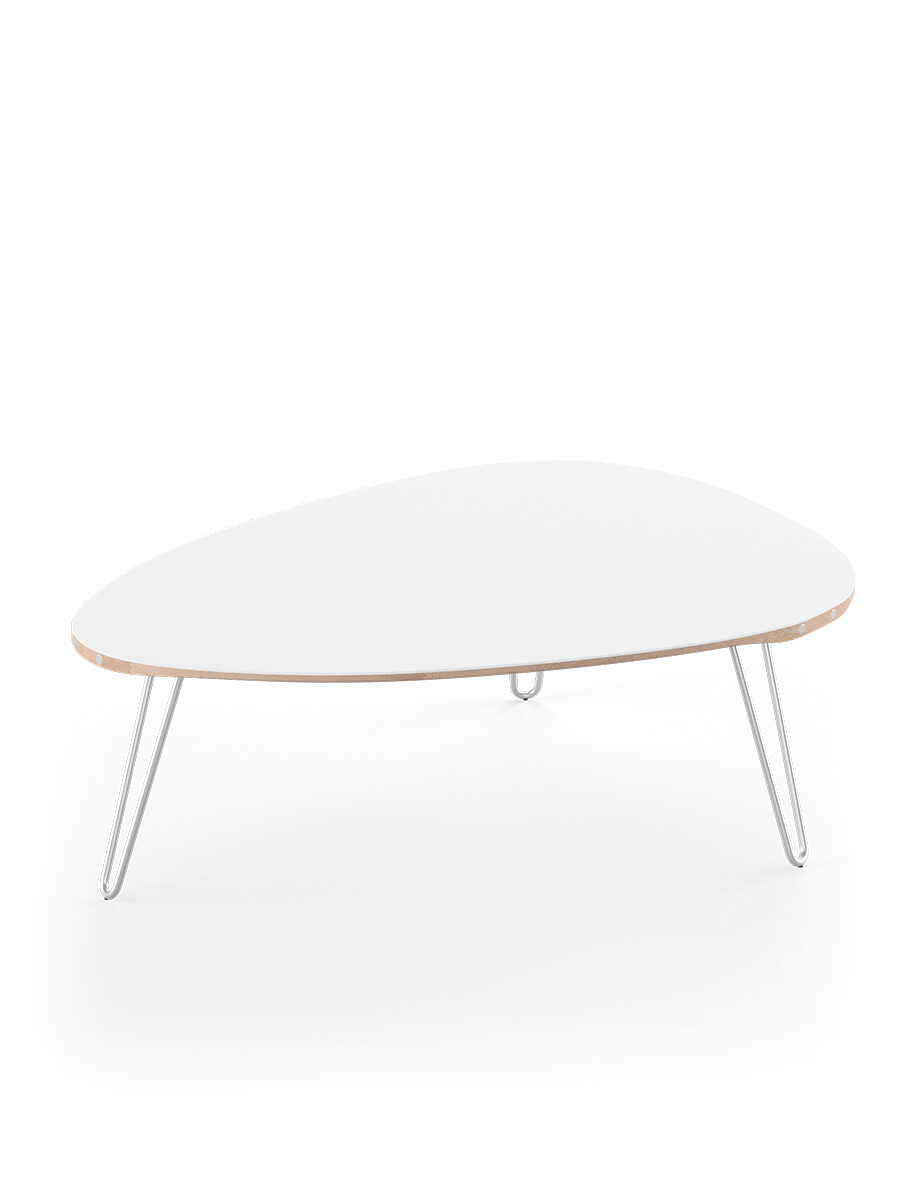 AK1861 Sofabord fra Naver Collection (Eg hvidolie, H: 30 cm, Rustfrit stål)