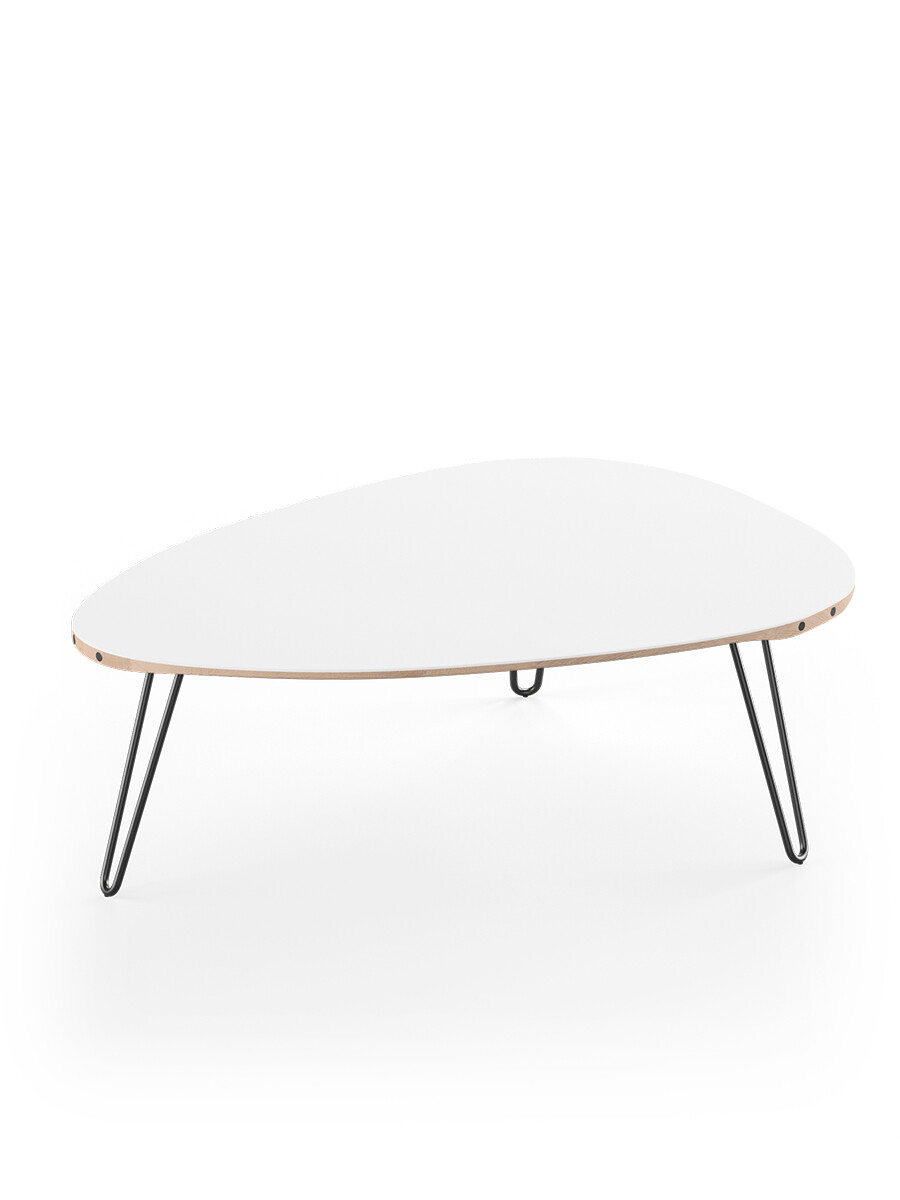 AK1861 Sofabord fra Naver Collection (Eg hvidolie, H: 42 cm, Sort pulverlakeret)