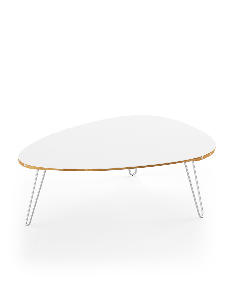 AK1861 Sofabord fra Naver Collection (Eg olie, H: 42 cm, Rustfrit stål)