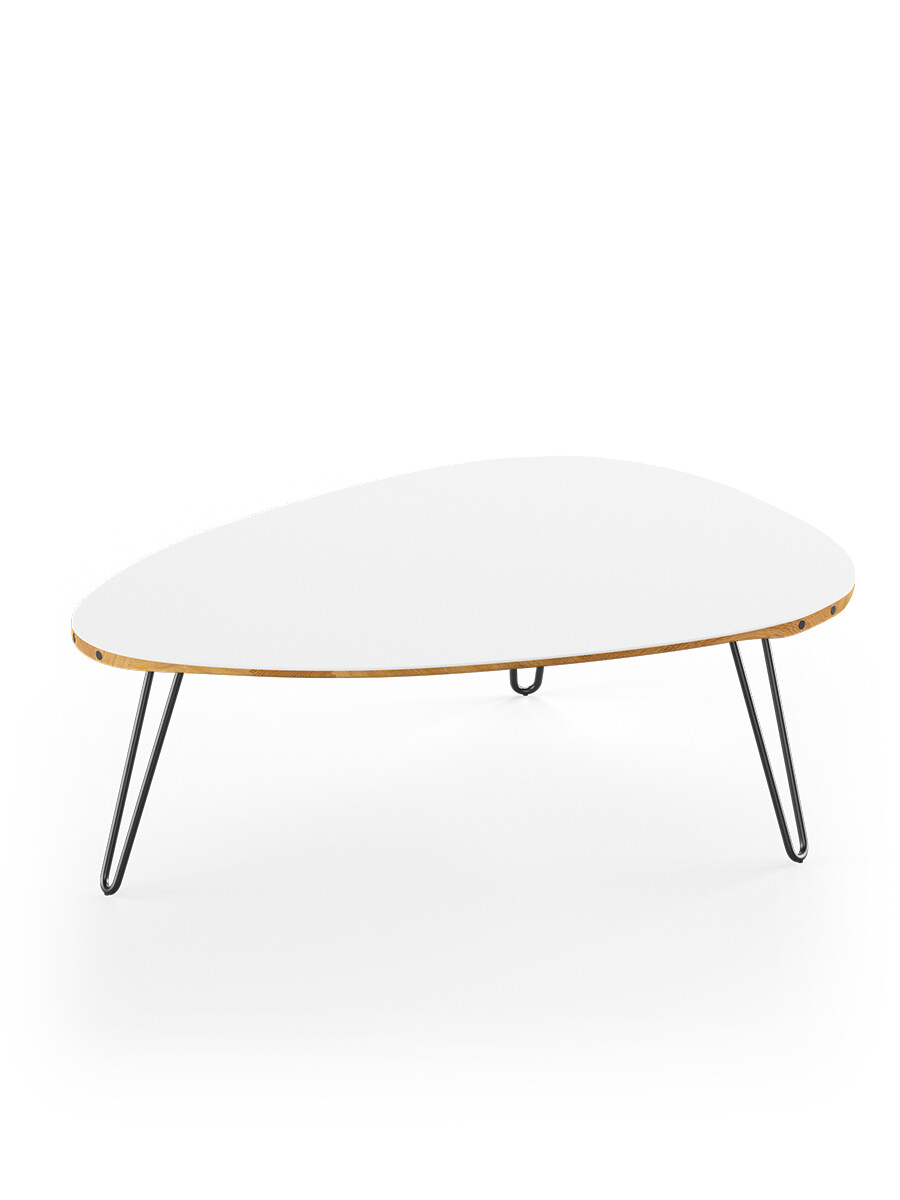 AK1861 Sofabord fra Naver Collection (Eg olie, H: 36 cm, Sort pulverlakeret)