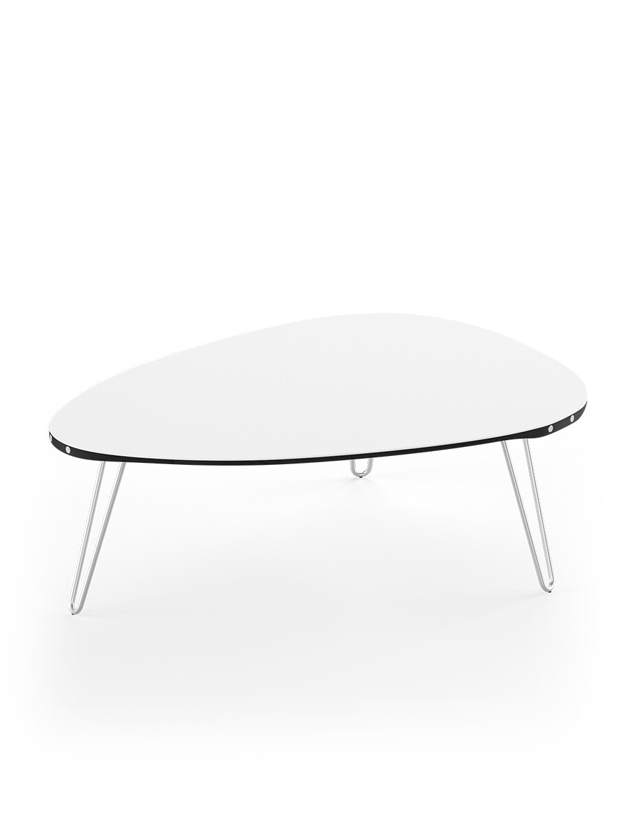 AK1861 Sofabord fra Naver Collection (Ask sortbejdset, H: 42 cm, Rustfrit stål)