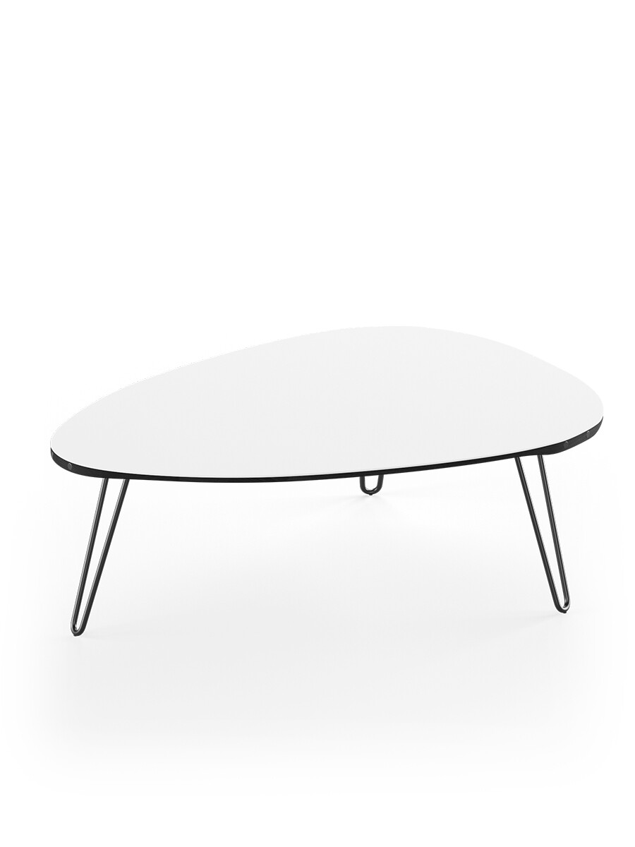 AK1861 Sofabord fra Naver Collection (Ask sortbejdset, H: 30 cm, Sort pulverlakeret)