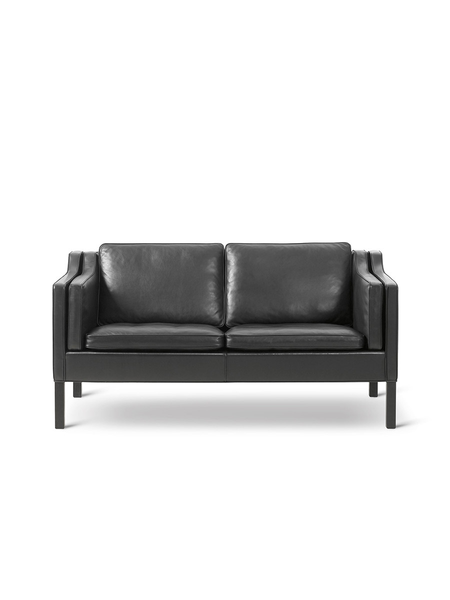 2212 Sofa Af Børge Mogensen Lædergruppe 4 Eg Sort Lak Fra Fredericia Furniture