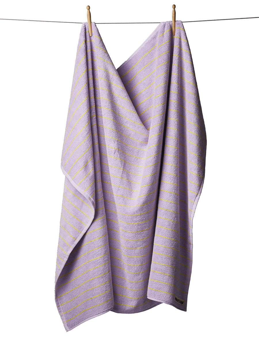 Billede af Naram towel - Lilac & Neon yellow fra Bongusta (100 x 150 cm)