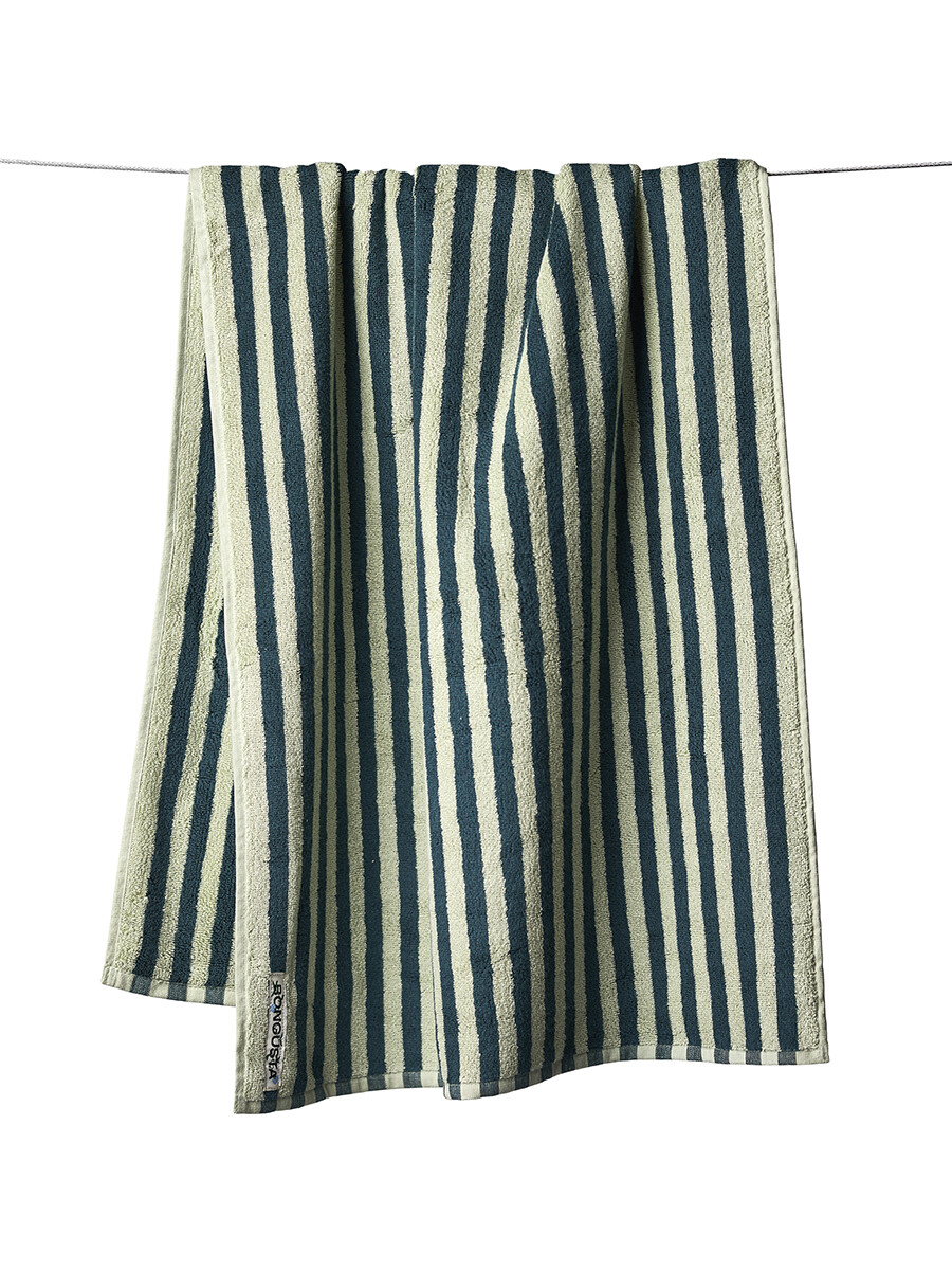 Billede af Naram towel - Sea foam & Deep teal fra Bongusta (70 x 140 cm)