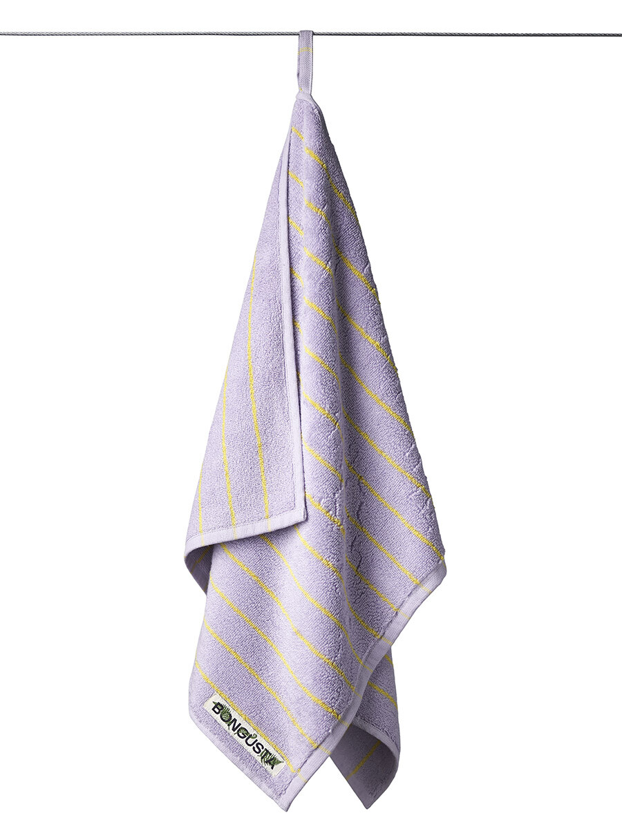 Billede af Naram towel - Lilac & Neon yellow fra Bongusta (50 x 80 cm)