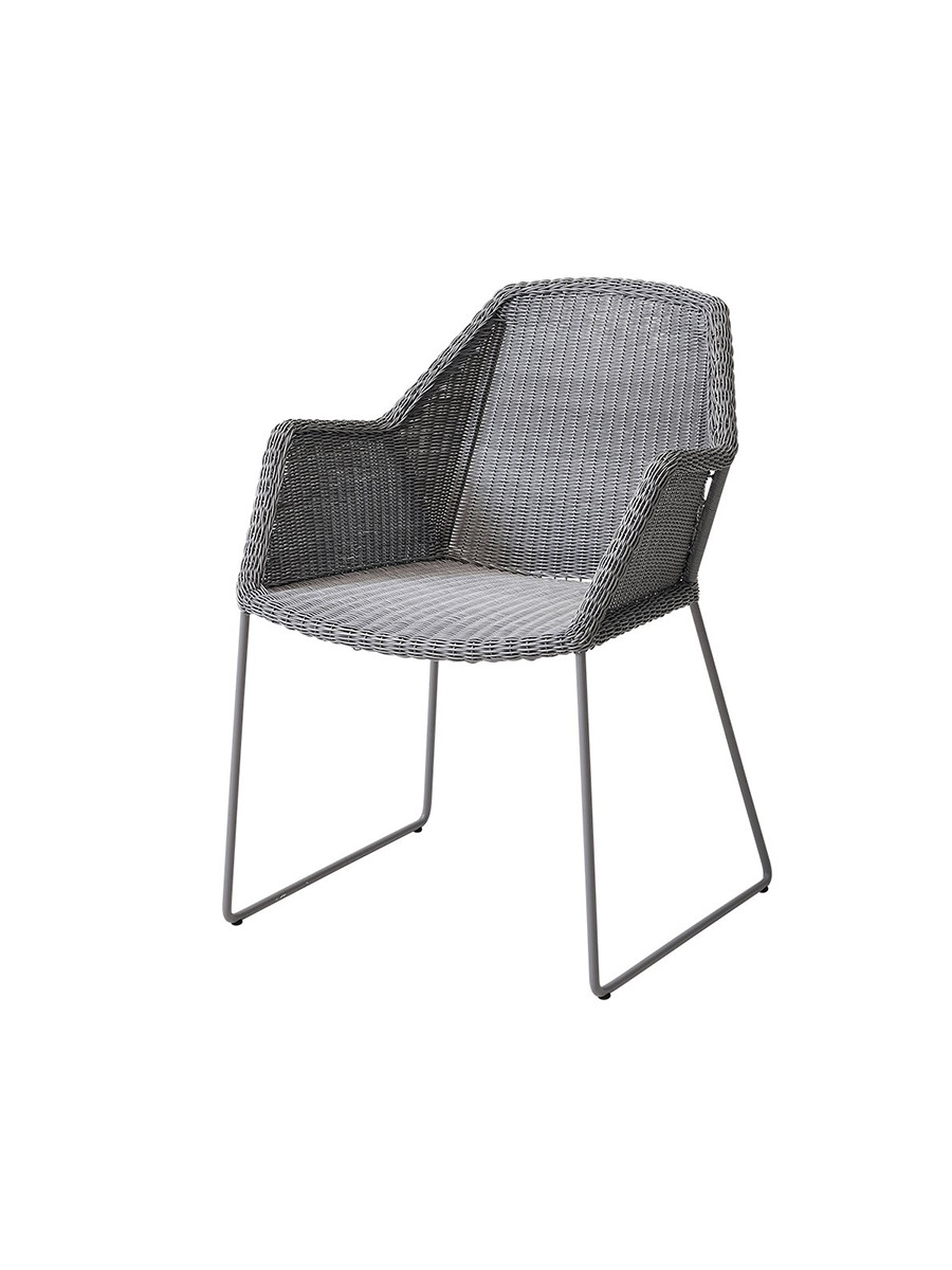Breeze havestol med meder stel fra Cane-line (Light grey, Ingen hynde)