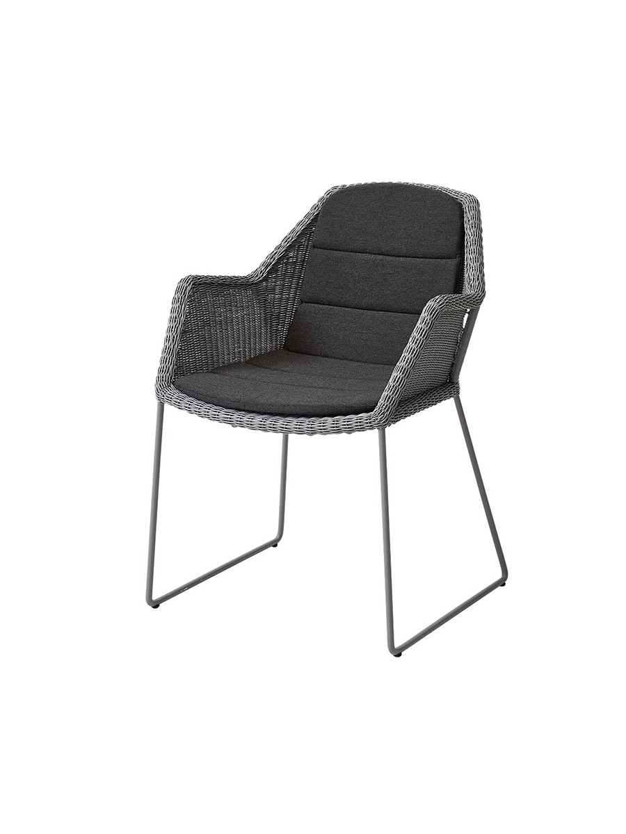Breeze havestol med meder stel fra Cane-line (Light grey, Black, Cane-line Natté)
