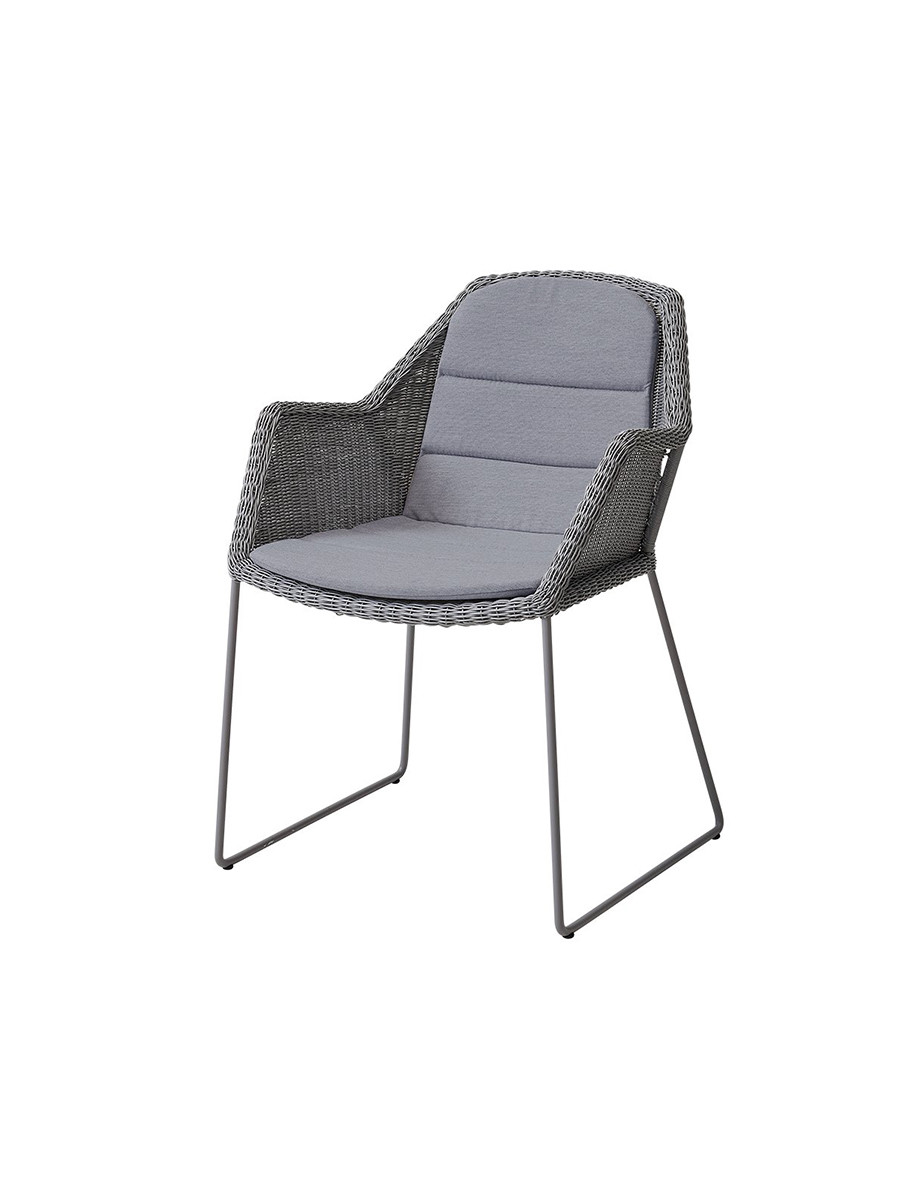 Breeze havestol med meder stel fra Cane-line (Light grey, Grey, Cane-line Natté)