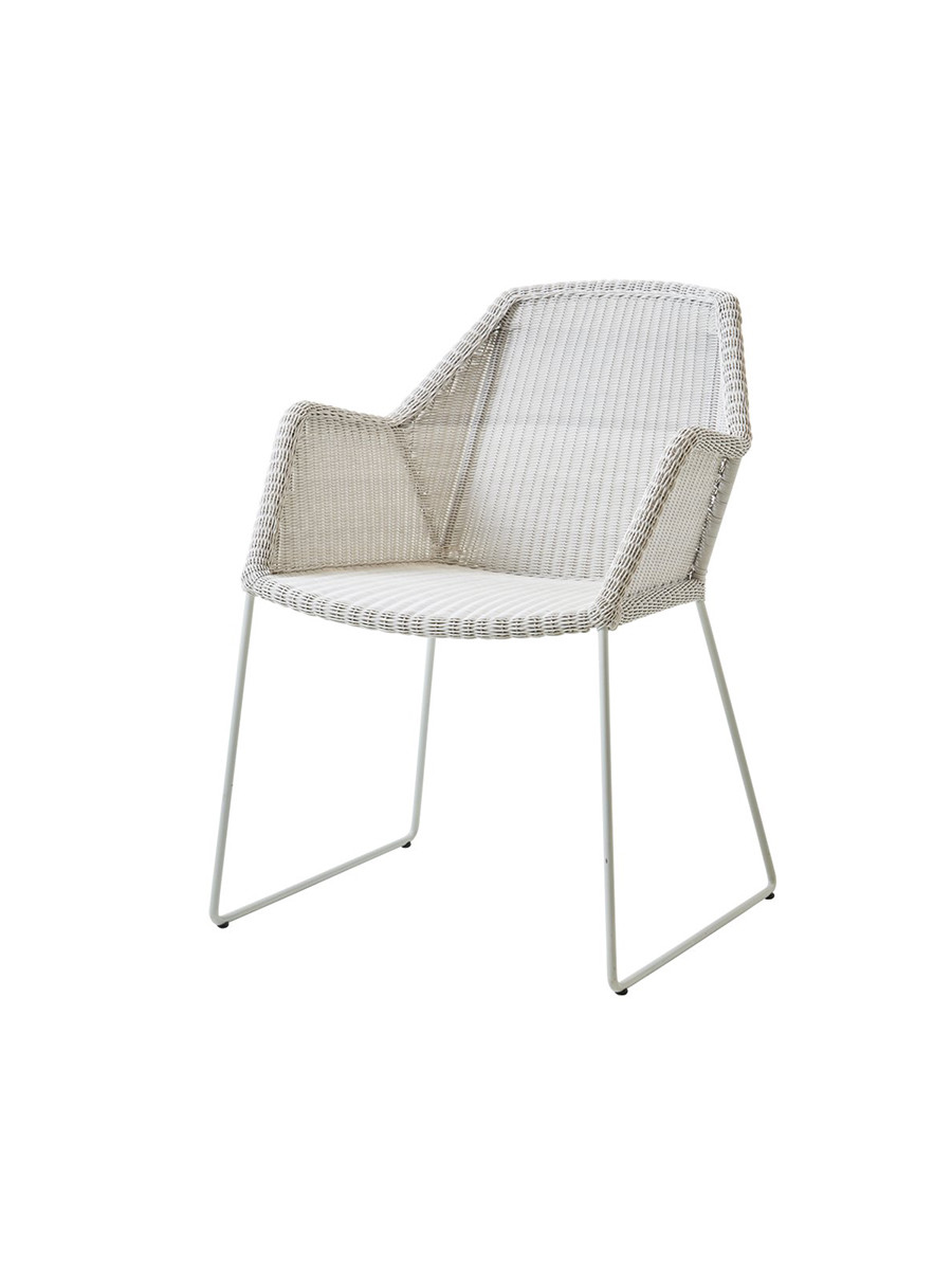 Breeze havestol med meder stel fra Cane-line (White grey, Ingen hynde)