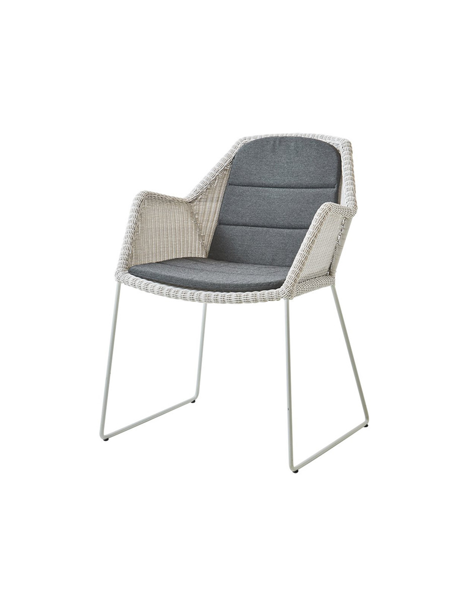 Breeze havestol med meder stel fra Cane-line (White grey, Black, Cane-line Natté)