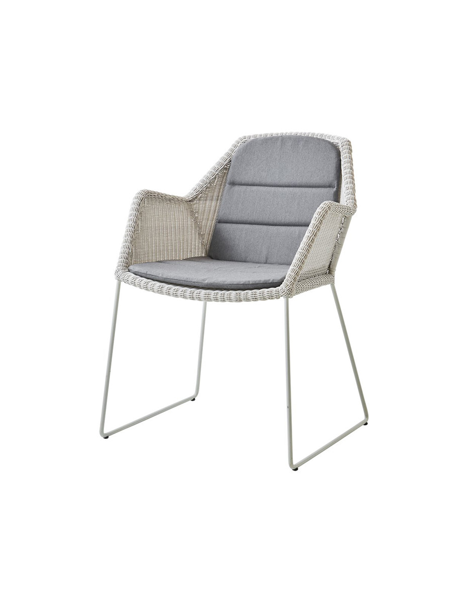 Breeze havestol med meder stel fra Cane-line (White grey, Grey, Cane-line Natté)