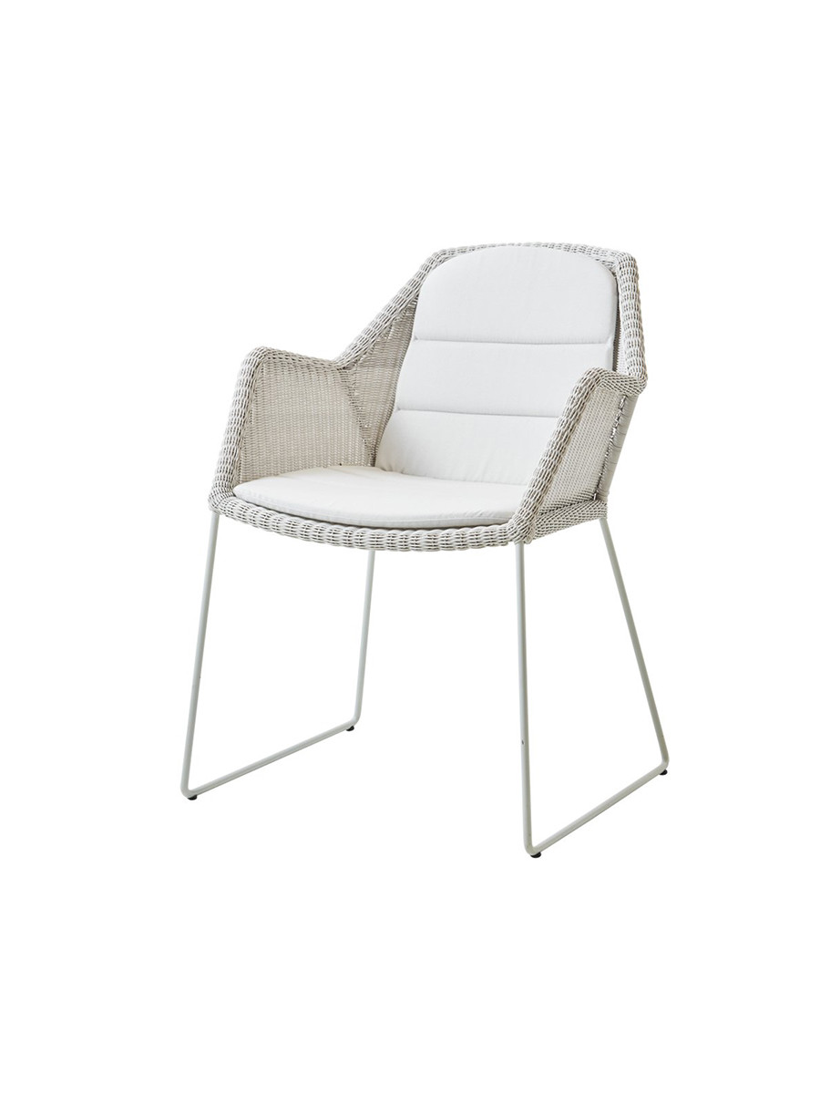 Breeze havestol med meder stel fra Cane-line (White grey, White, Cane-line Natté)