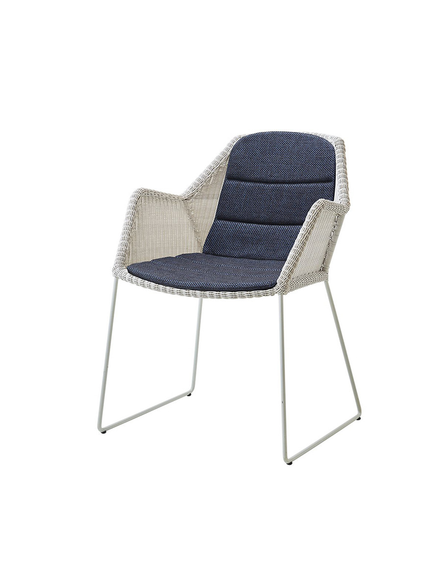 Breeze havestol med meder stel fra Cane-line (White grey, Dark blue, Cane-line Limit)