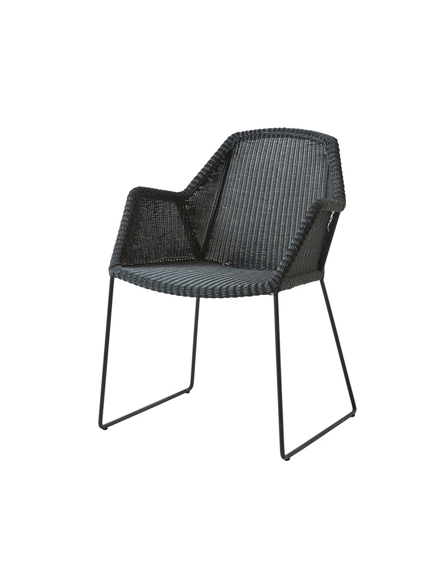 Breeze havestol med meder stel fra Cane-line (Black, Ingen hynde)