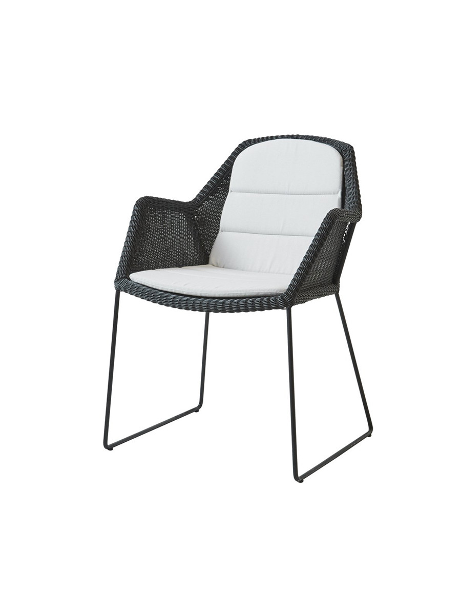 Breeze havestol med meder stel fra Cane-line (Black, White, Cane-line Natté)