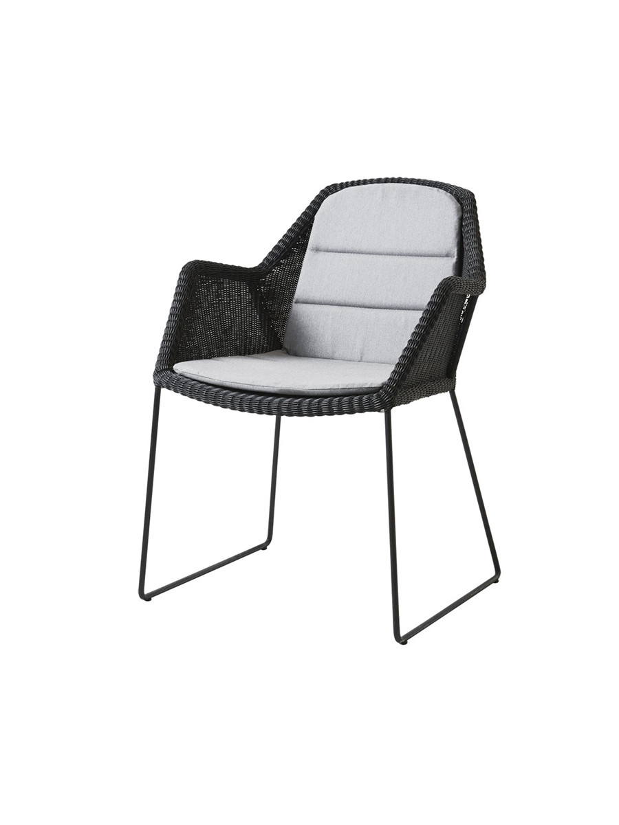 Breeze havestol med meder stel fra Cane-line (Black, Light grey, Cane-line Natté)