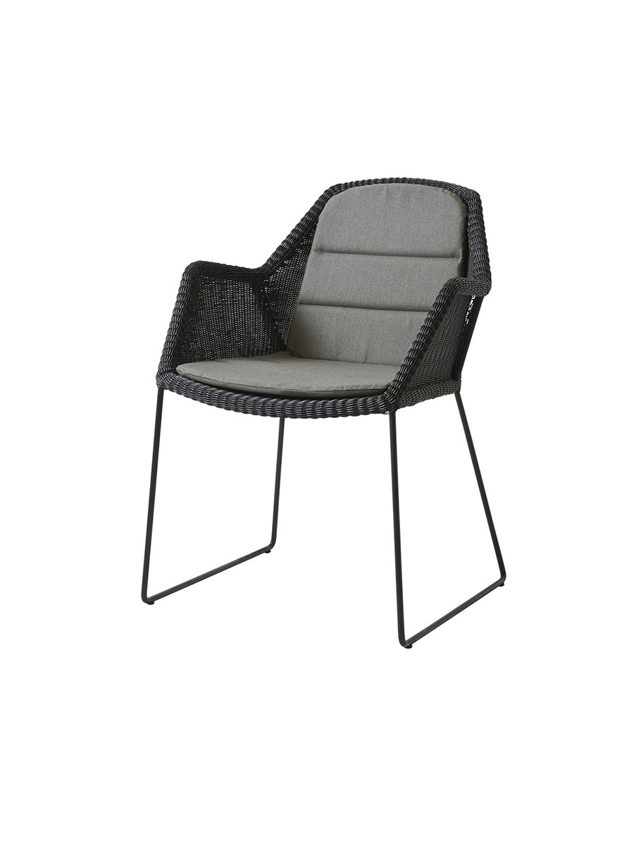 Breeze havestol med meder stel fra Cane-line (Black, Taupe, Cane-line Natté)