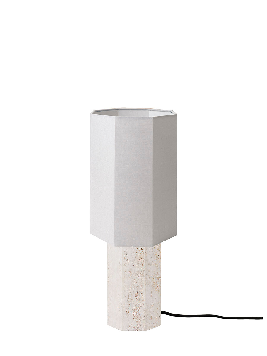 The Eight Over Eight Lamp Small, beige travertine fra Louise Roe (Light Grey)