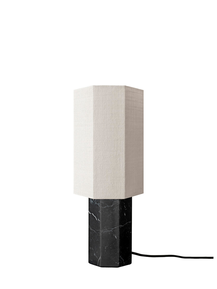 The Eight Over Eight Lamp Small, grey marble fra Louise Roe (Jute White)