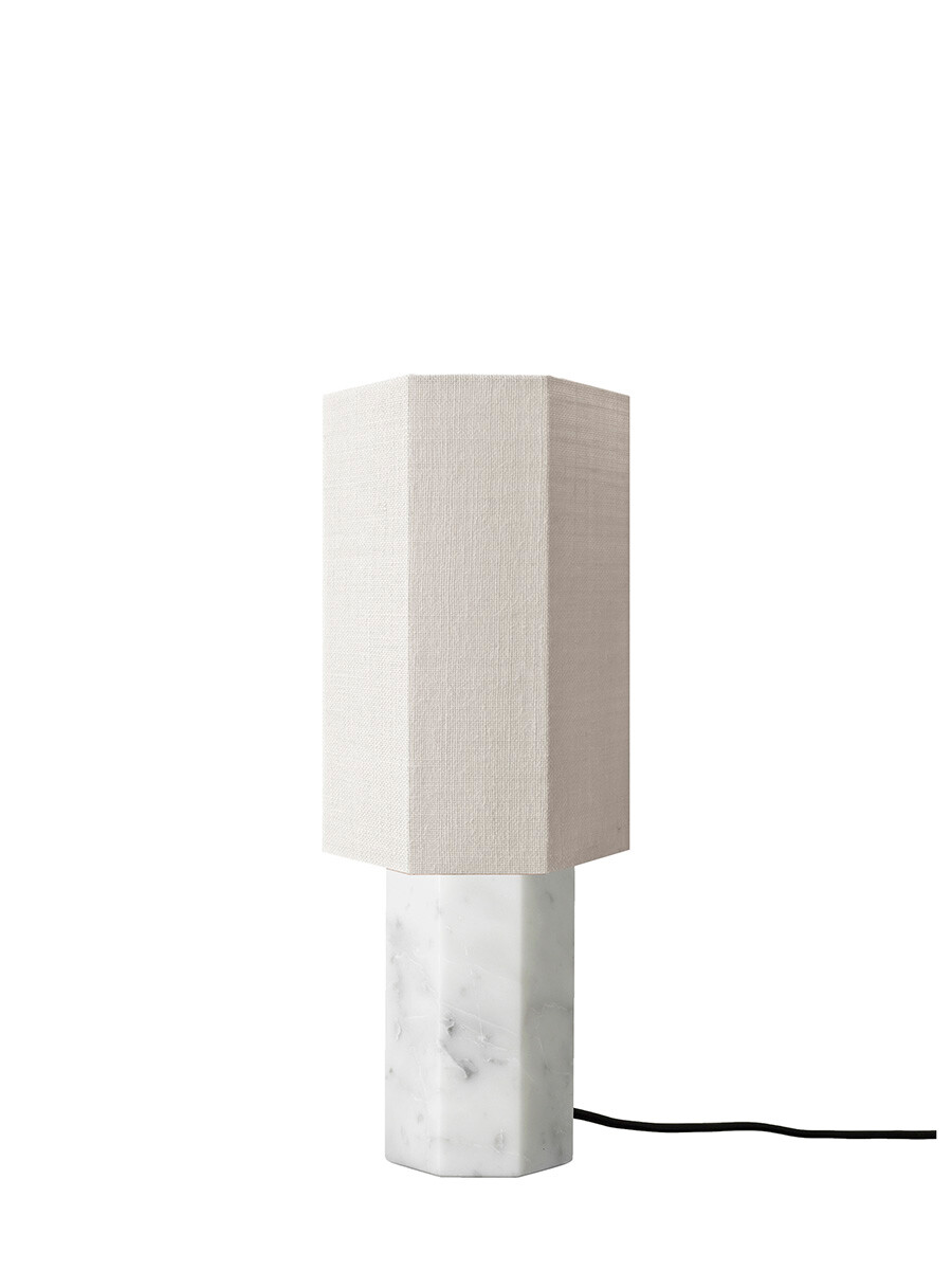 The Eight Over Eight Lamp Small, white marble fra Louise Roe (Jute White)