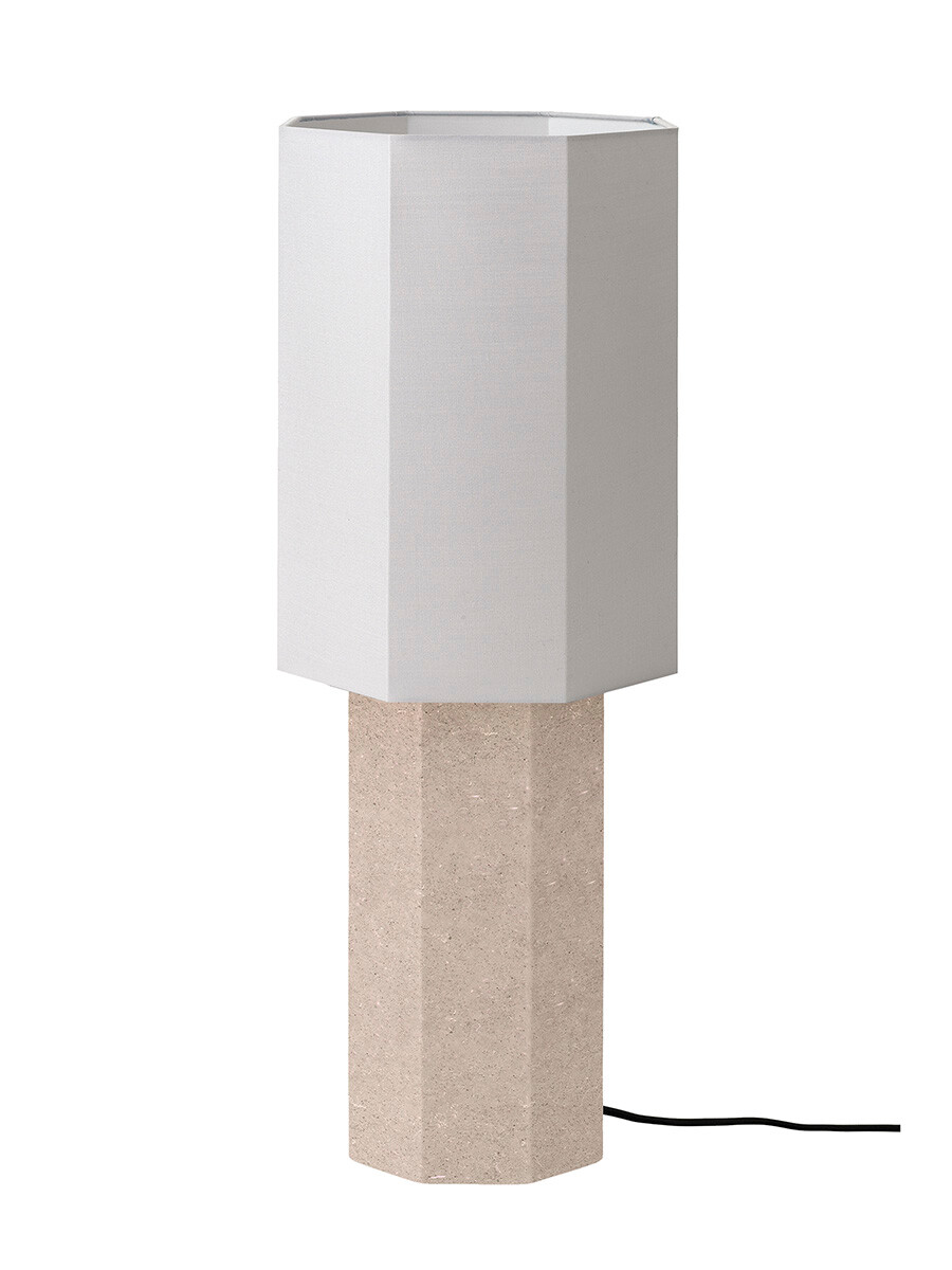 The Eight Over Eight Lamp Large, beige travertine fra Louise Roe (Light Grey)