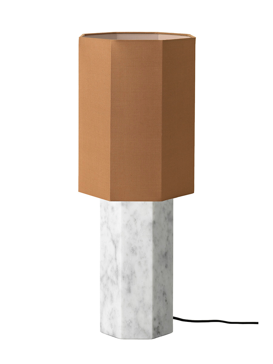 The Eight Over Eight Lamp Large, white marble fra Louise Roe (Brass)