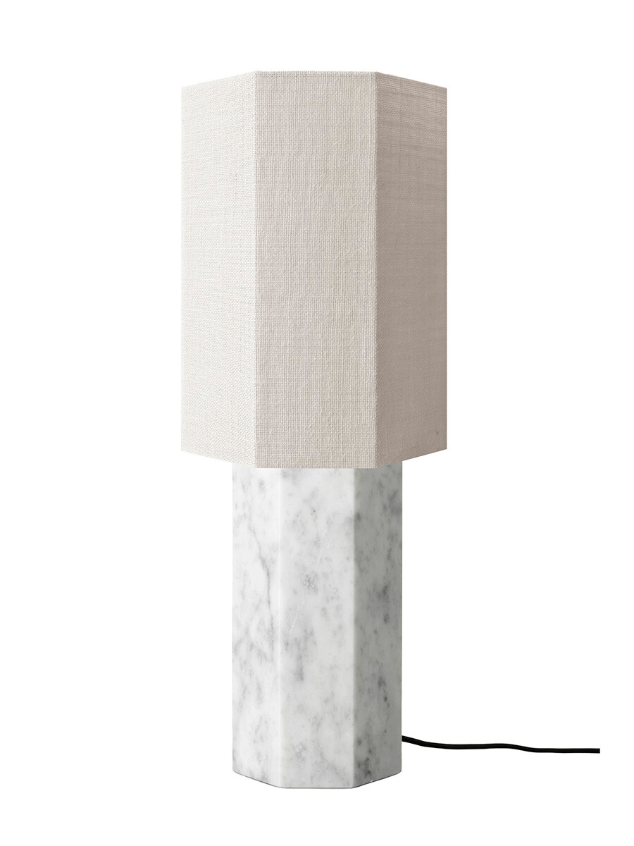 The Eight Over Eight Lamp Large, white marble fra Louise Roe (Jute White)