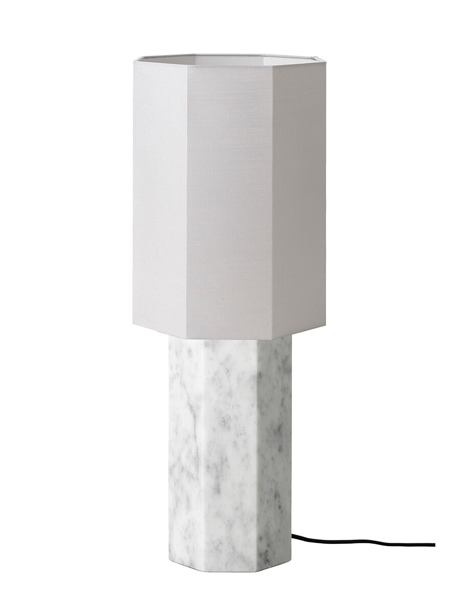 The Eight Over Eight Lamp Large, white marble fra Louise Roe (Light Grey)