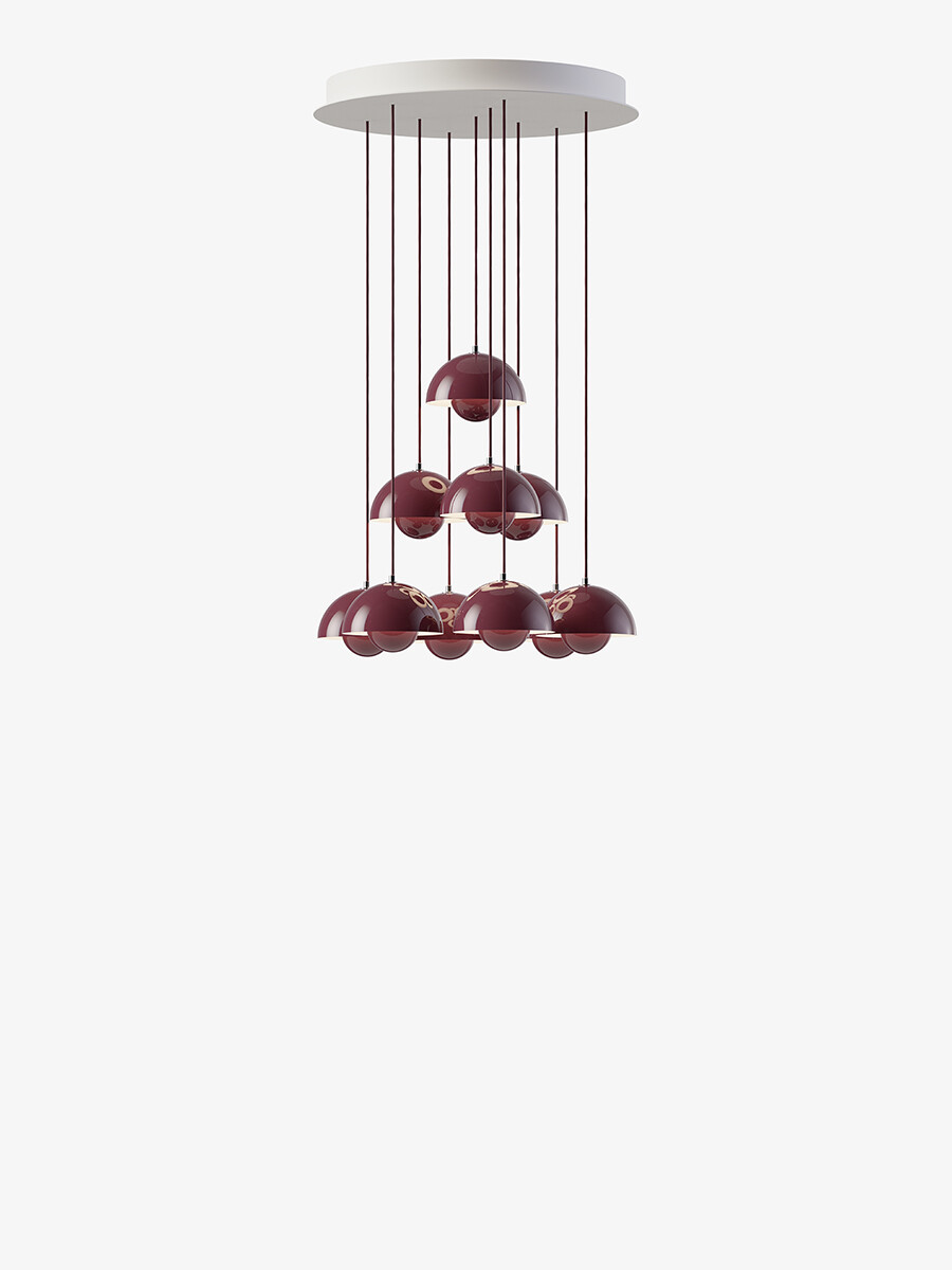 Flowerpot Chandelier VP10, 10 pendants reversed fra &Tradition (Matt black)
