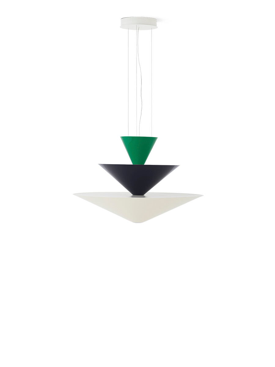 Gio LN15 Chandelier fra &Tradition (Signal Green, Deep Blue & Ecru White)
