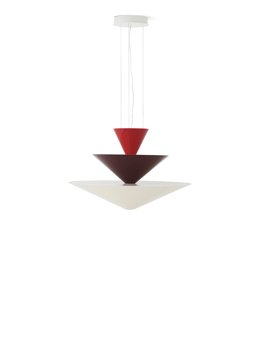 Gio LN15 Chandelier fra &Tradition (Vermilion Red, Dark Burgundy & Ecru White)