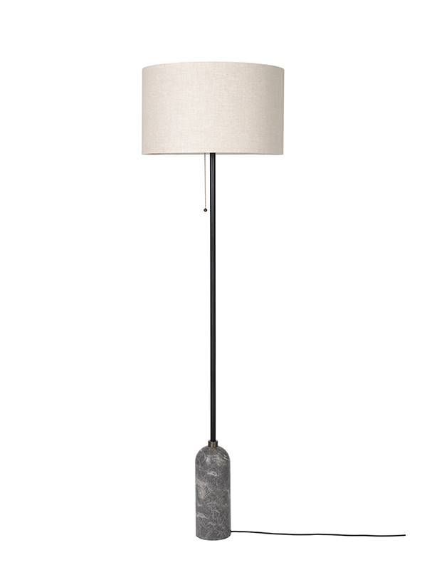 Gravity Gulvlampe fra GUBI (Canvas skærm, Grå marmor)