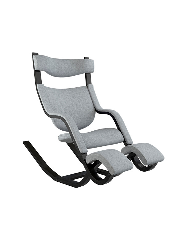 Gravity Balans Lænestol, sort ask fra Variér (Hallingdal, Medium grey HAL130)